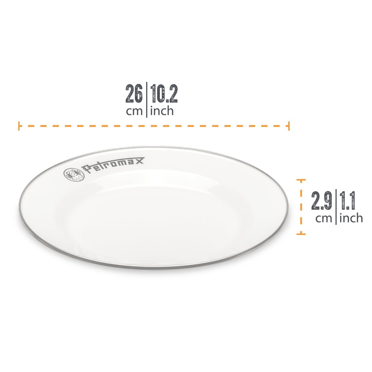 Petromax 26cm Enamel Dinner Plates, Set of 2