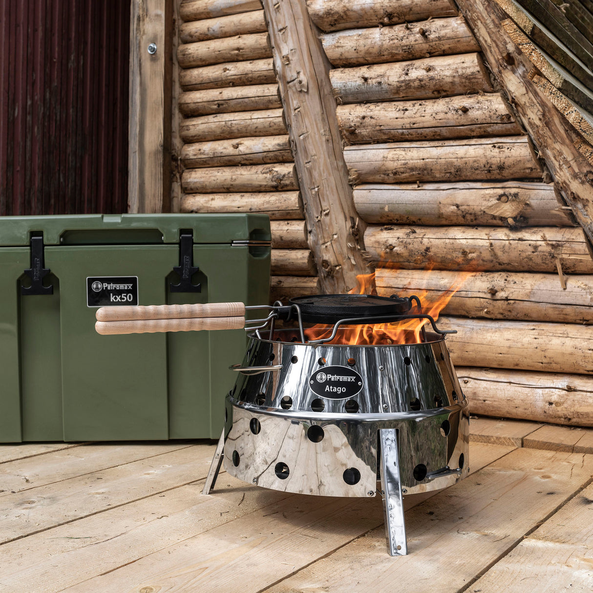 Petromax Cast Iron Rotating Waffle Iron with Stand