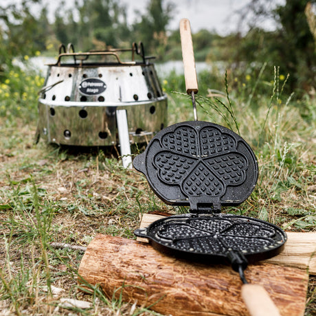 Petromax Cast Iron Rotating Waffle Iron with Stand