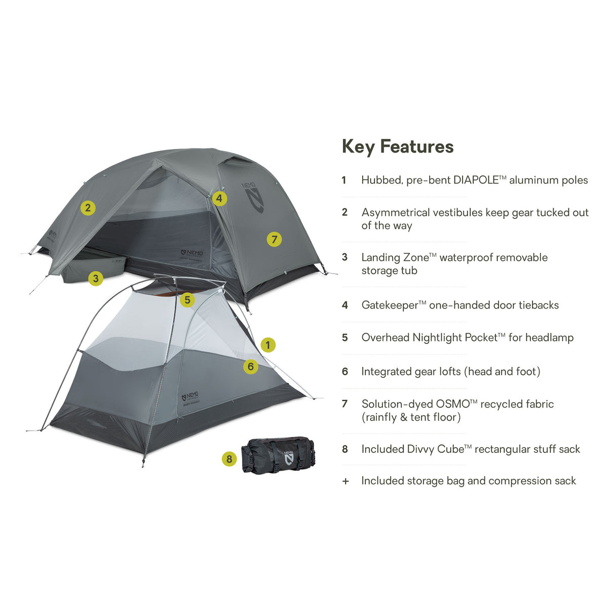NEMO Dragonfly Bikepack OSMO™ 2 Person Ultralight Tent