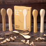 BeaverCraft Spoon Blanks Set of 4 - Cherry, Mulberry, Walnut & Basswood