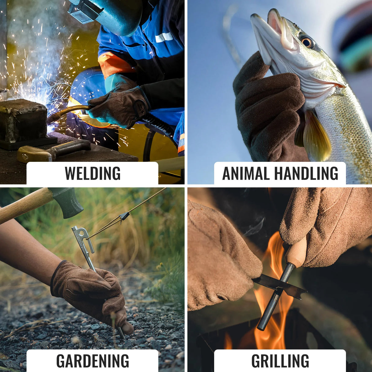 OneTigris Leather Work Gloves