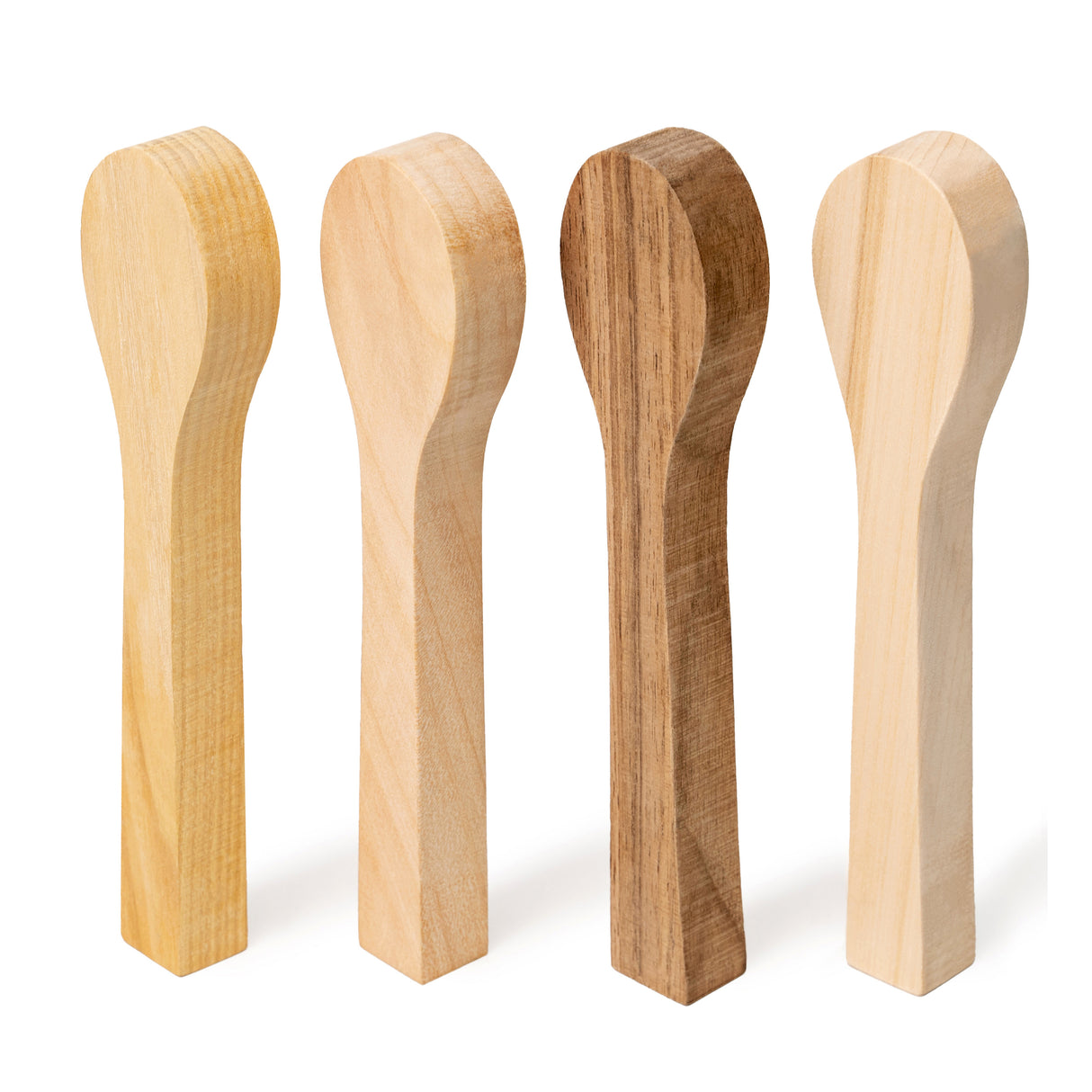 BeaverCraft Spoon Blanks Set of 4 - Cherry, Mulberry, Walnut & Basswood
