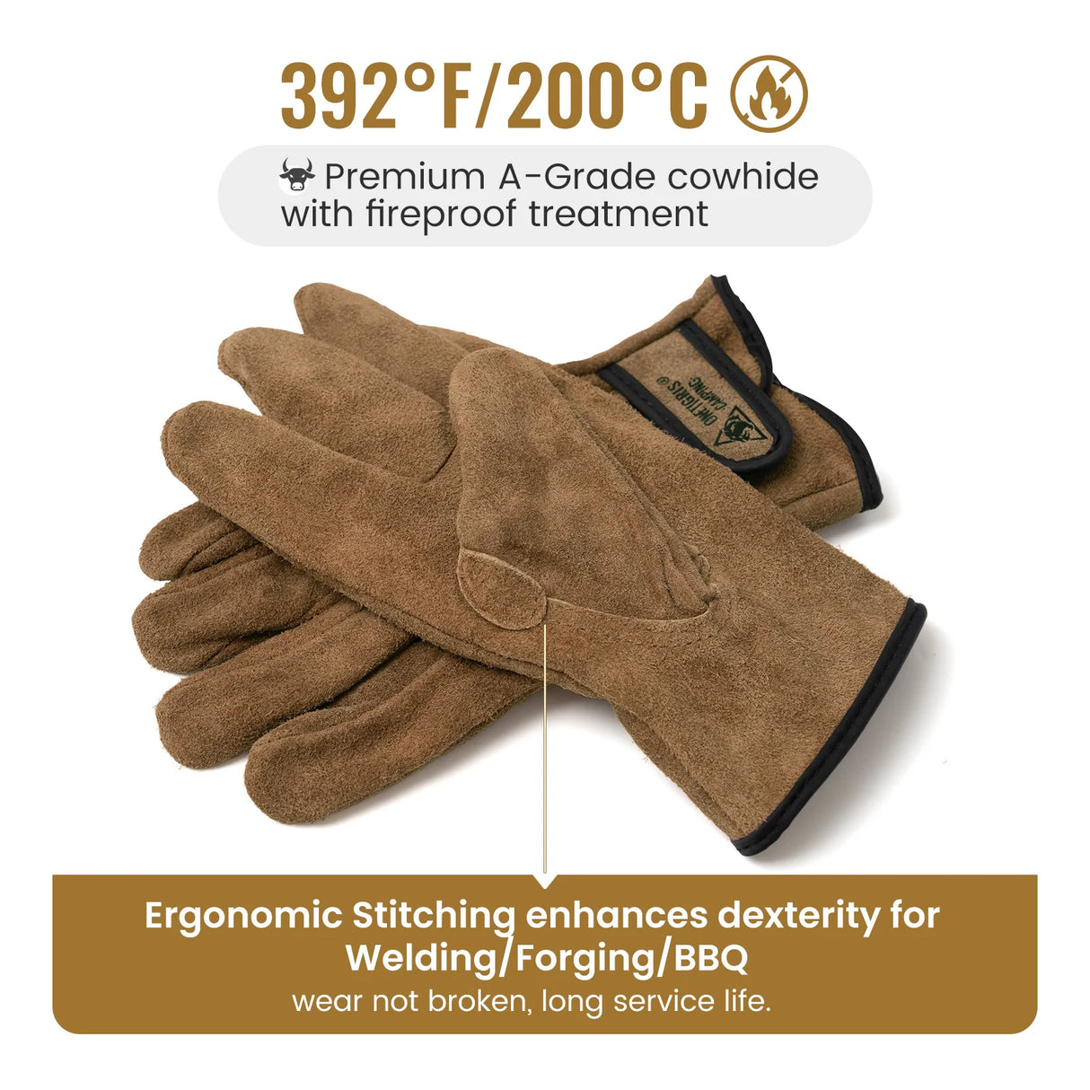 OneTigris Leather Work Gloves