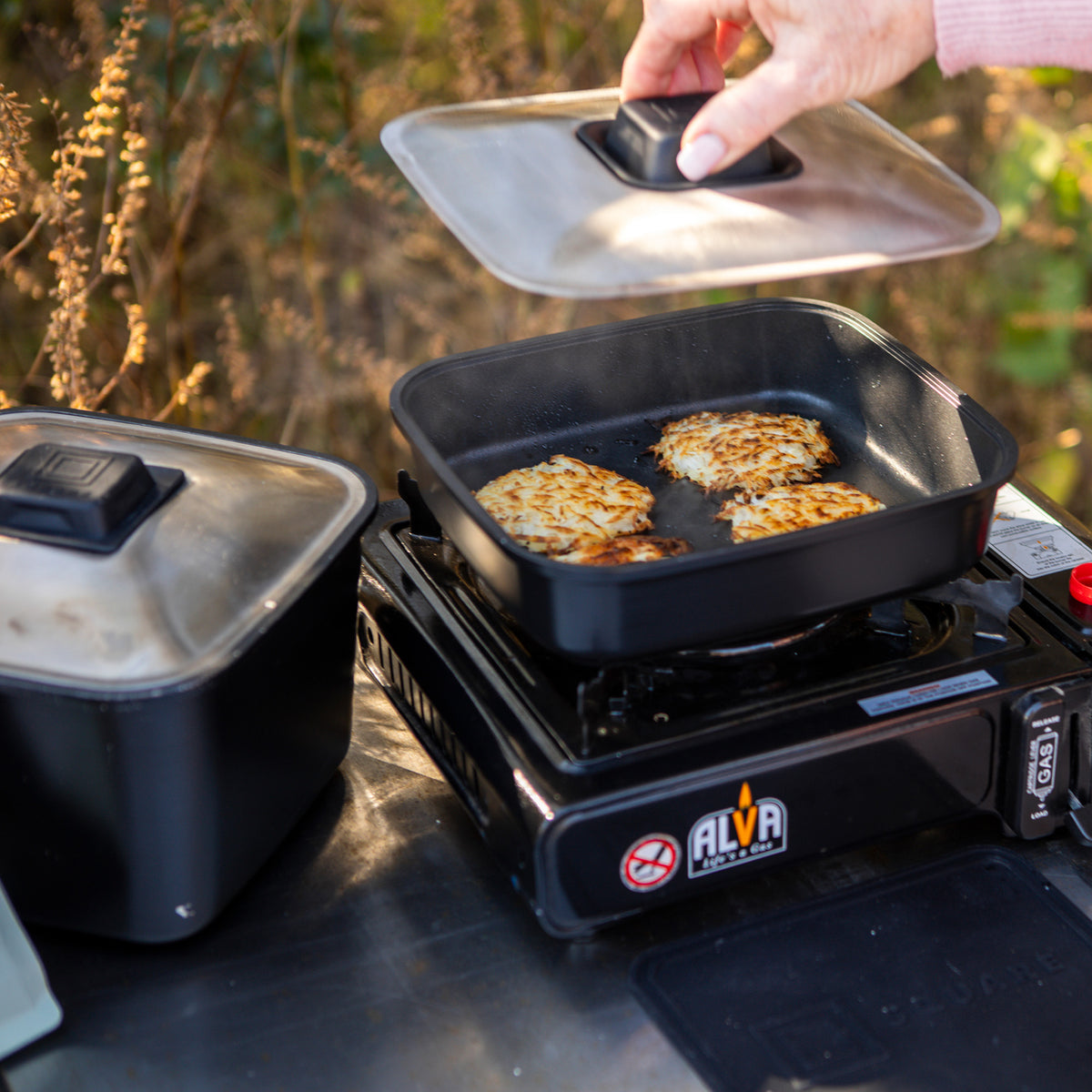 Square Cookware Frying Pan with Storage Bag