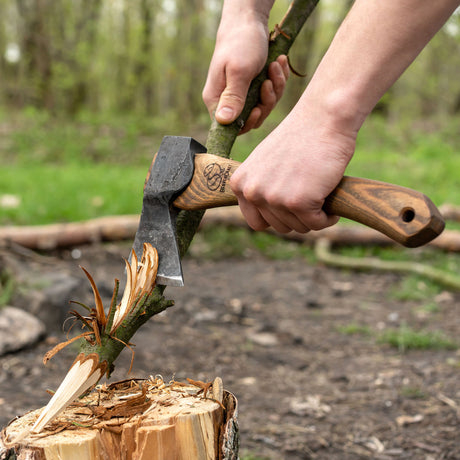 BeaverCraft Bushcraft Carving Hatchet with Leather Sheath