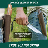 BeaverCraft Dune Bushcraft Knife with Leather Sheath