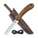 BeaverCraft Glacier Bushcraft Knife with Leather Sheath