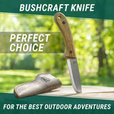 BeaverCraft Glacier Bushcraft Knife with Leather Sheath