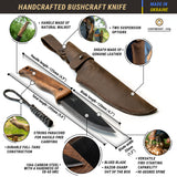 BeaverCraft Nightfall Bushcraft Knife with Leather Sheath