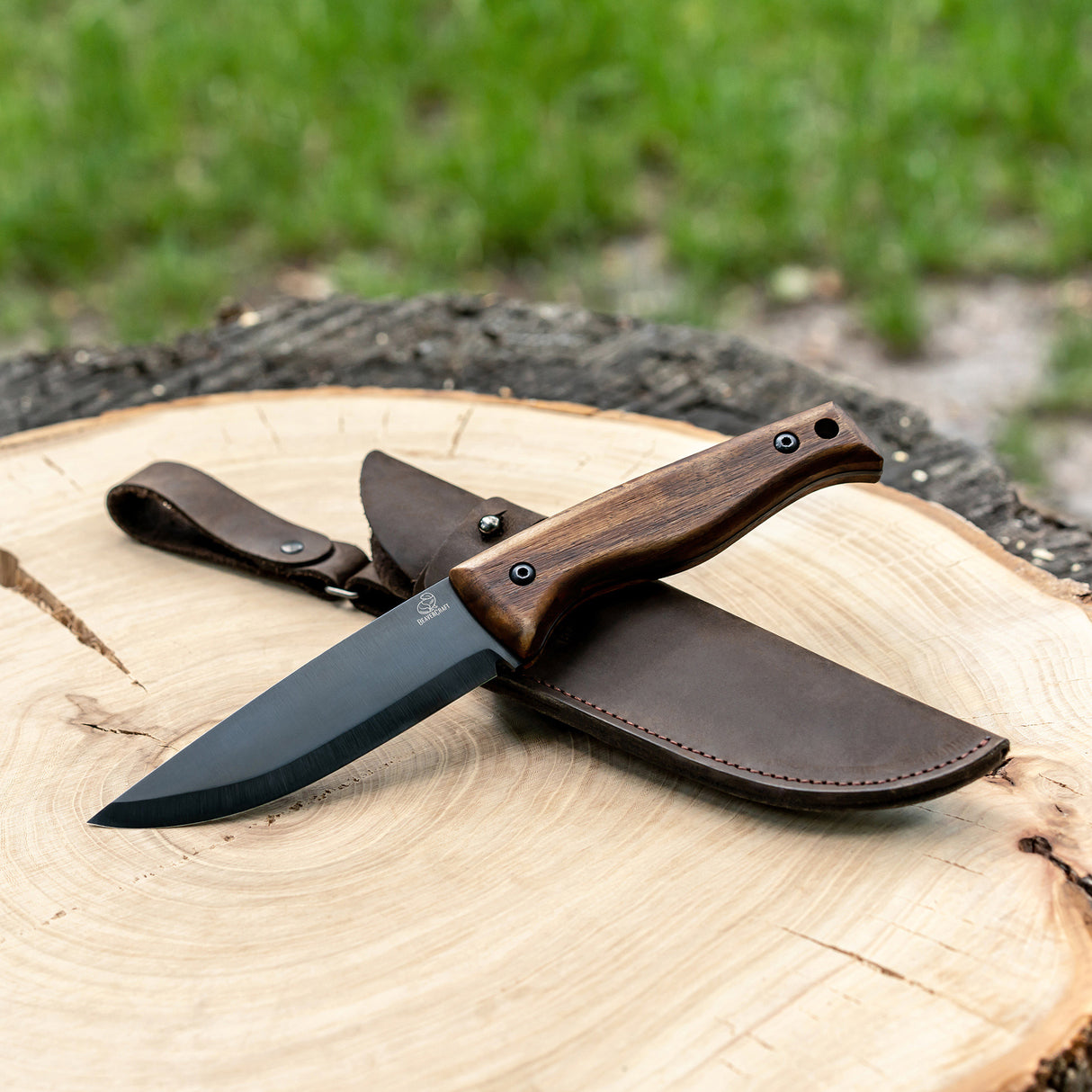 BeaverCraft Nightfall Bushcraft Knife with Leather Sheath