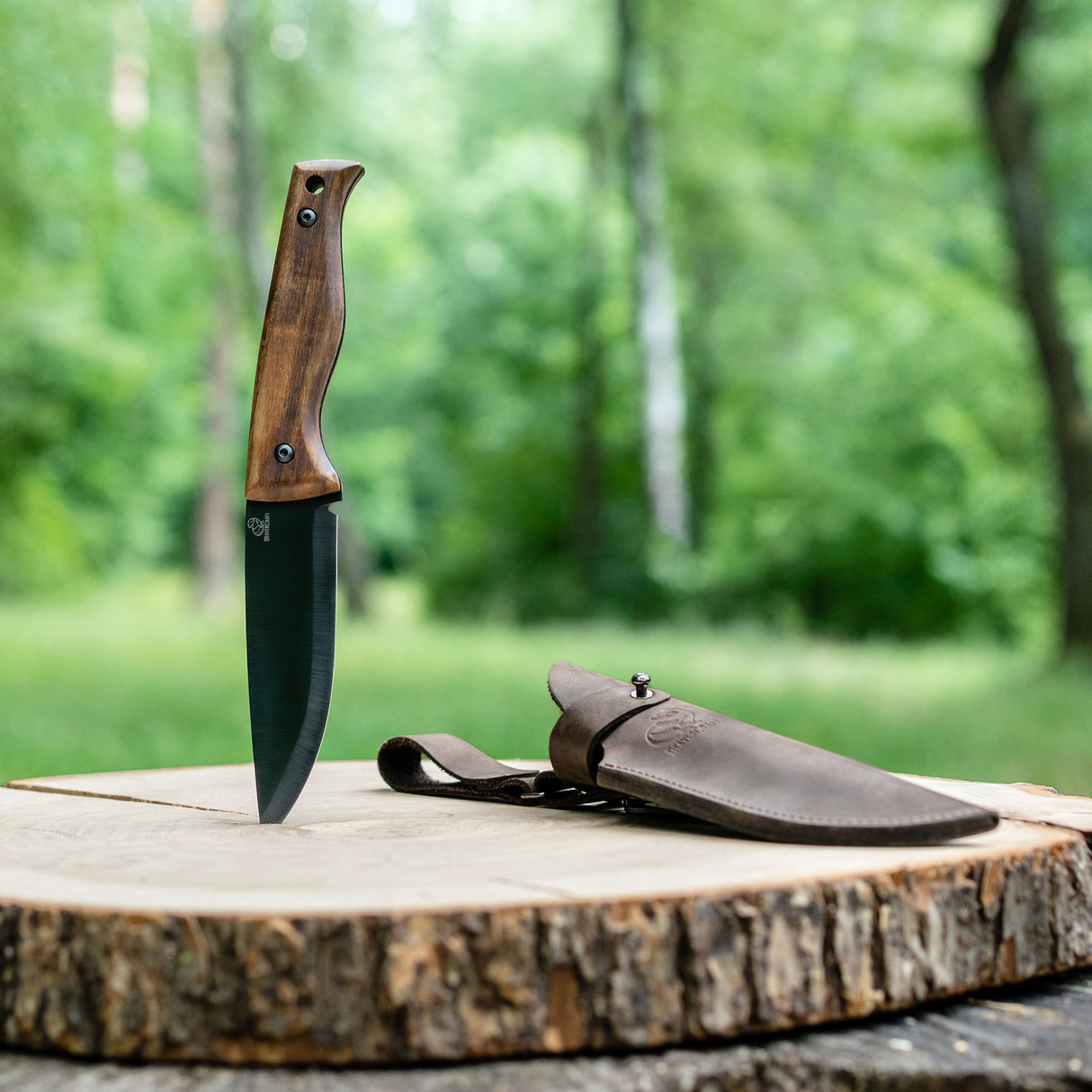 BeaverCraft Nightfall Bushcraft Knife with Leather Sheath