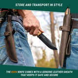 BeaverCraft Dusk Bushcraft Knife with Leather Sheath
