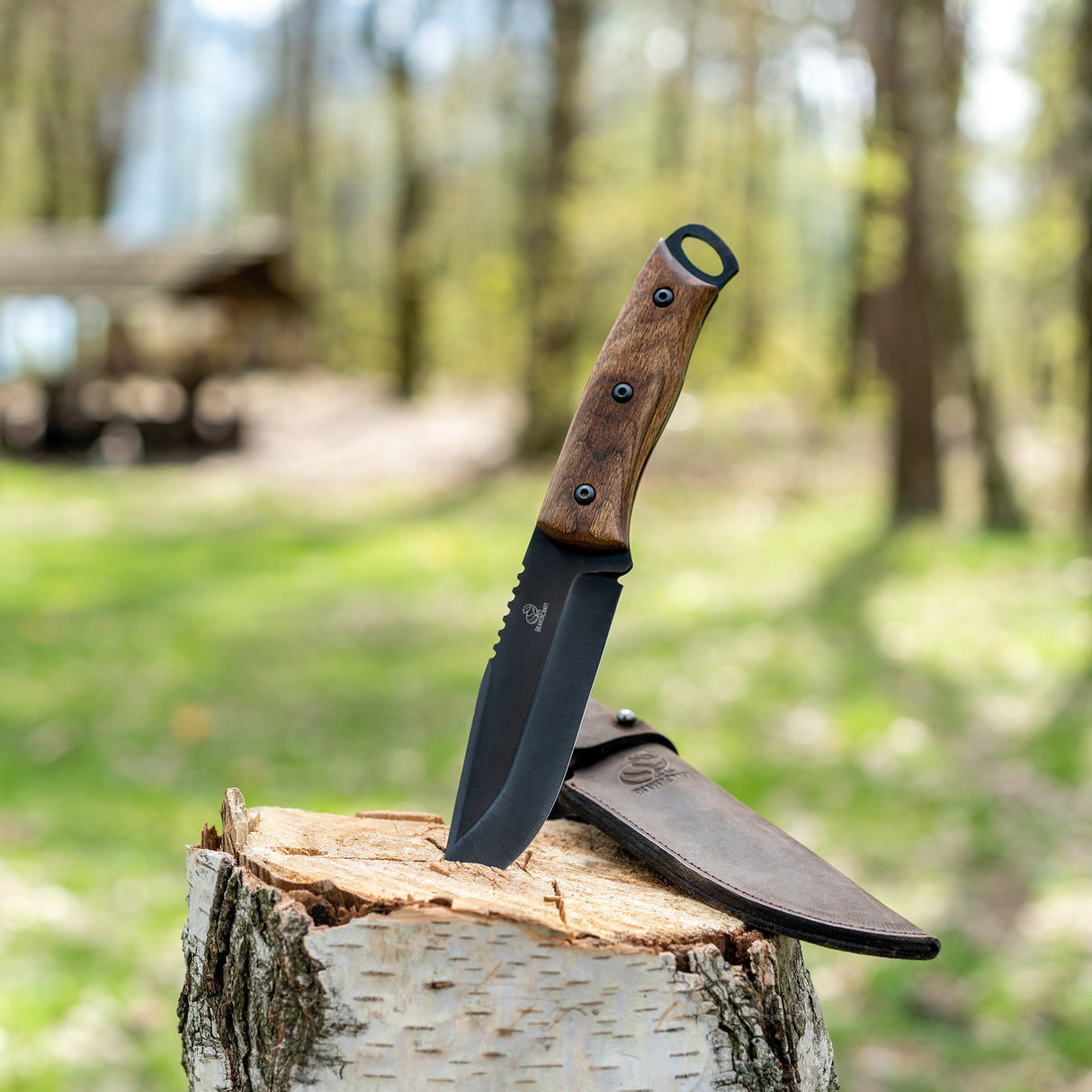 BeaverCraft Dusk Bushcraft Knife with Leather Sheath