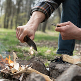 BeaverCraft Dusk Bushcraft Knife with Leather Sheath