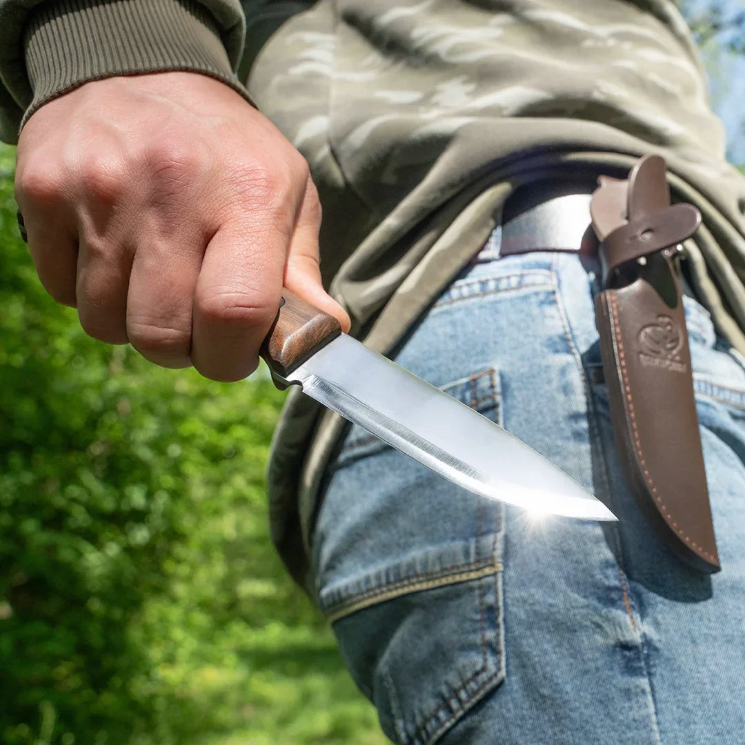 BeaverCraft Breeze Bushcraft Knife with Leather Sheath