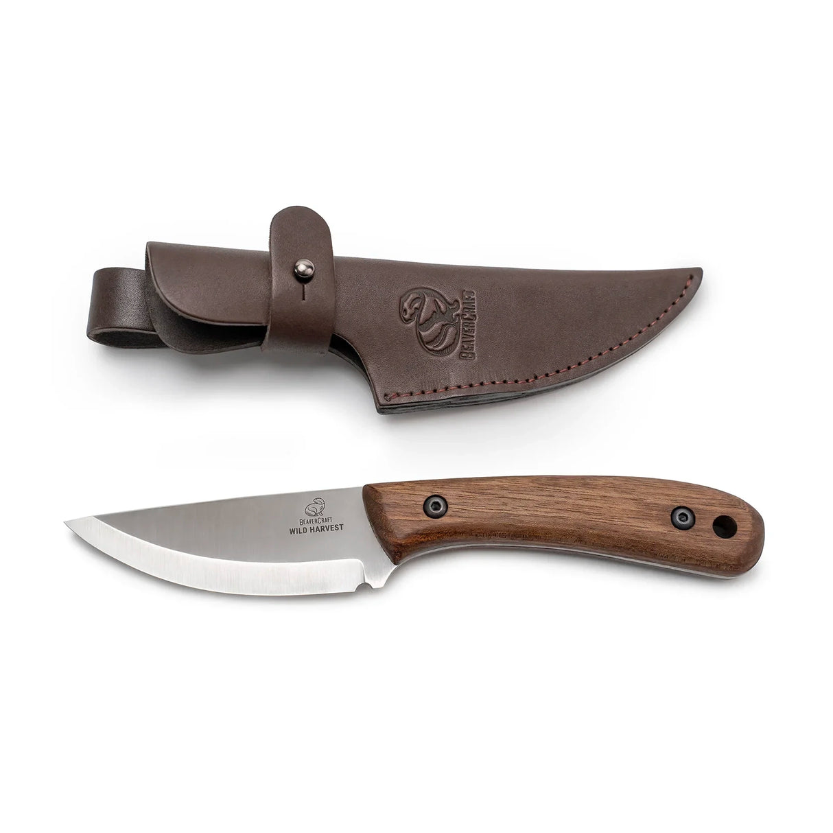 BeaverCraft Wild Harvest Bushcraft Knife with Leather Sheath