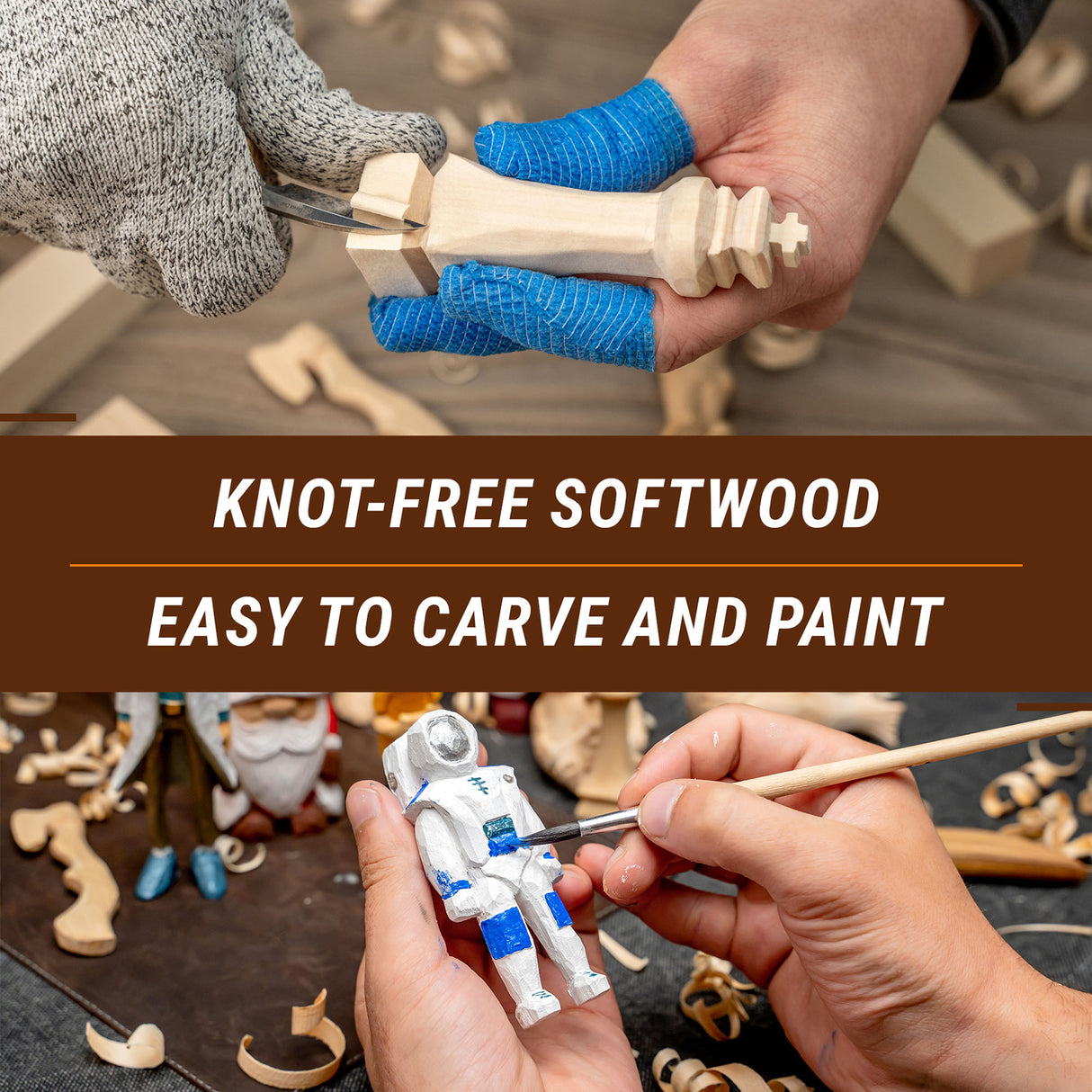 BeaverCraft Basswood DIY Carving Blank, 10 x 5cm