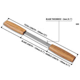 BeaverCraft 3mm Drawknife with Ash Wood Handle in Leather Sheath