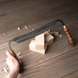 BeaverCraft Hand Forged Debarking Drawknife with Leather Sheath