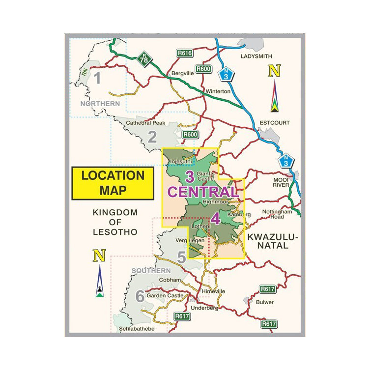 Slingsby Drakensberg Central Hiking Map, Edition 3