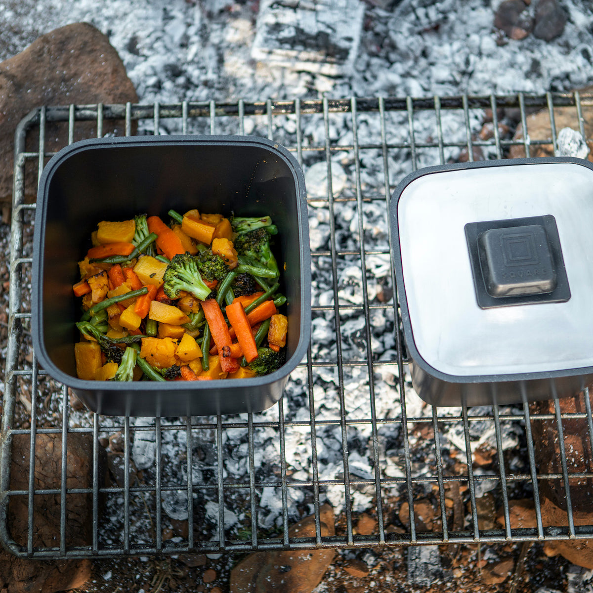 Square Cookware Nesting Pot Set with Storage Bag