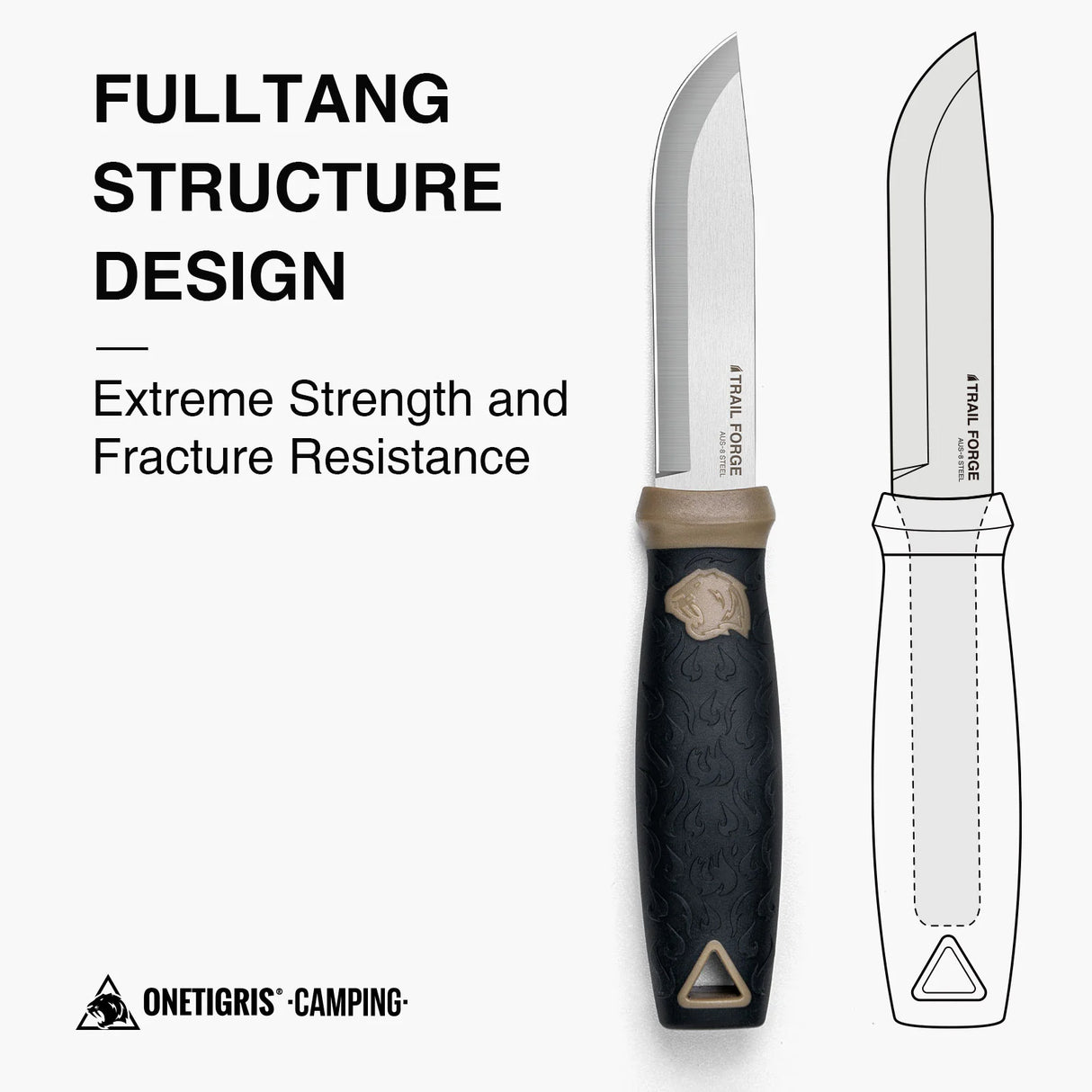 OneTigris Trail Forge Fixed Blade Camping Knife