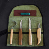BeaverCraft 6 Piece Professional Spoon Carving Set in Canvas Tool Roll