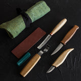 BeaverCraft 6 Piece Professional Spoon Carving Set in Canvas Tool Roll