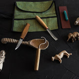 BeaverCraft 6 Piece Professional Spoon Carving Set in Canvas Tool Roll