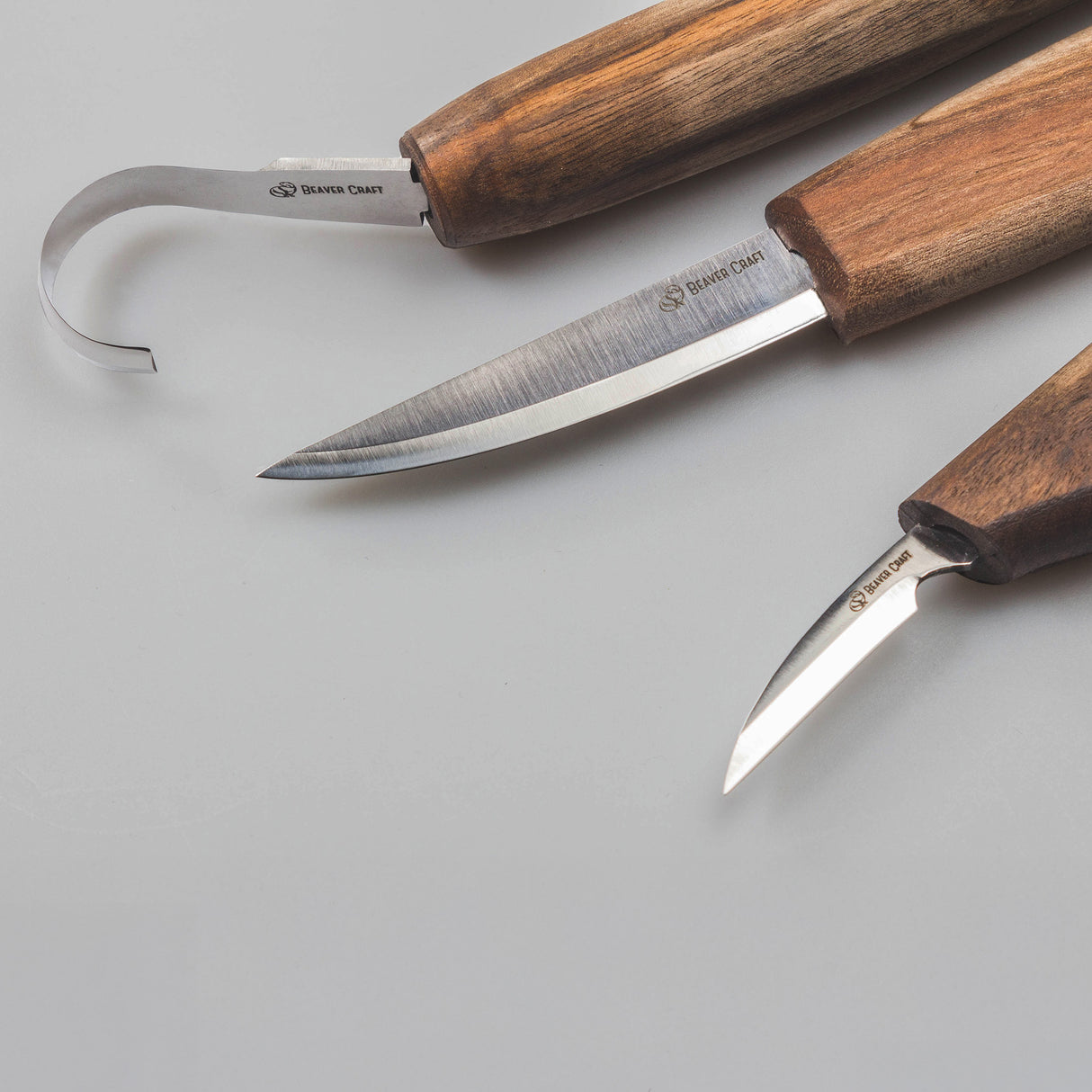 BeaverCraft 5 Piece Spoon Carving Set in Leather Case