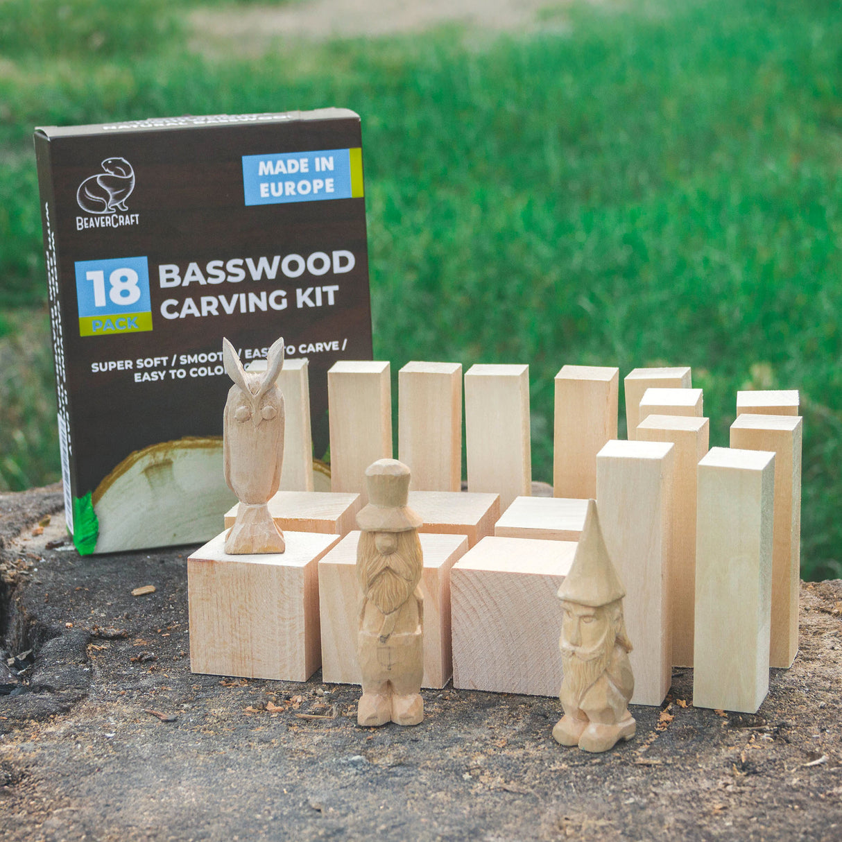 BeaverCraft Basswood DIY Carving Blank, 10 x 5cm