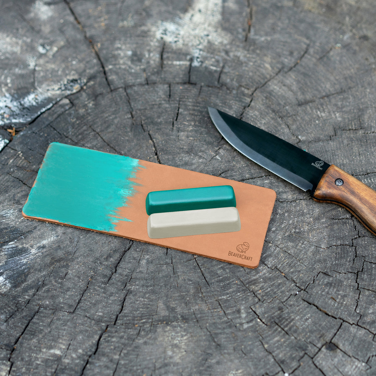 BeaverCraft Leather Strop with Honing & Polishing Compounds