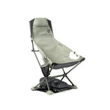 NEMO Satellite reclining chair in Marsh, sage green, set up and empty, shown at an angle with its reclined seat