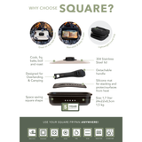 Square Cookware Frying Pan with Storage Bag