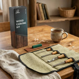BeaverCraft 4 Piece Wood Carving Gouge & Chisel Set in Canvas Tool Roll