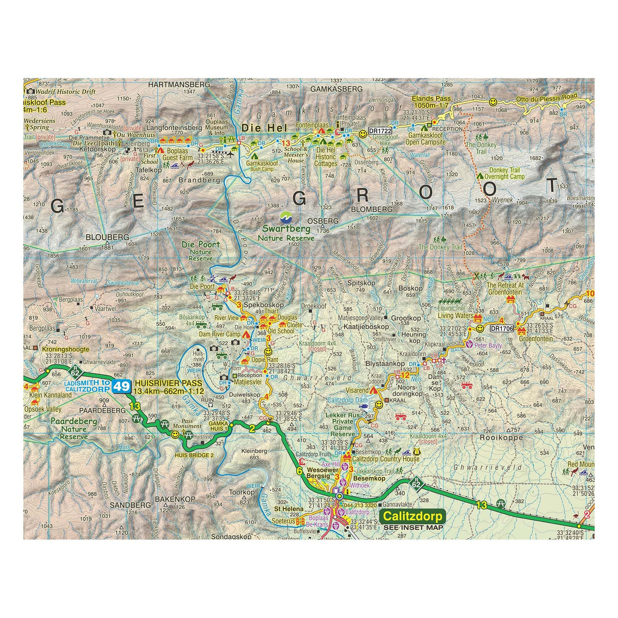 Slingsby Swartberg & Klein-Karoo Touring Map, Edition 4