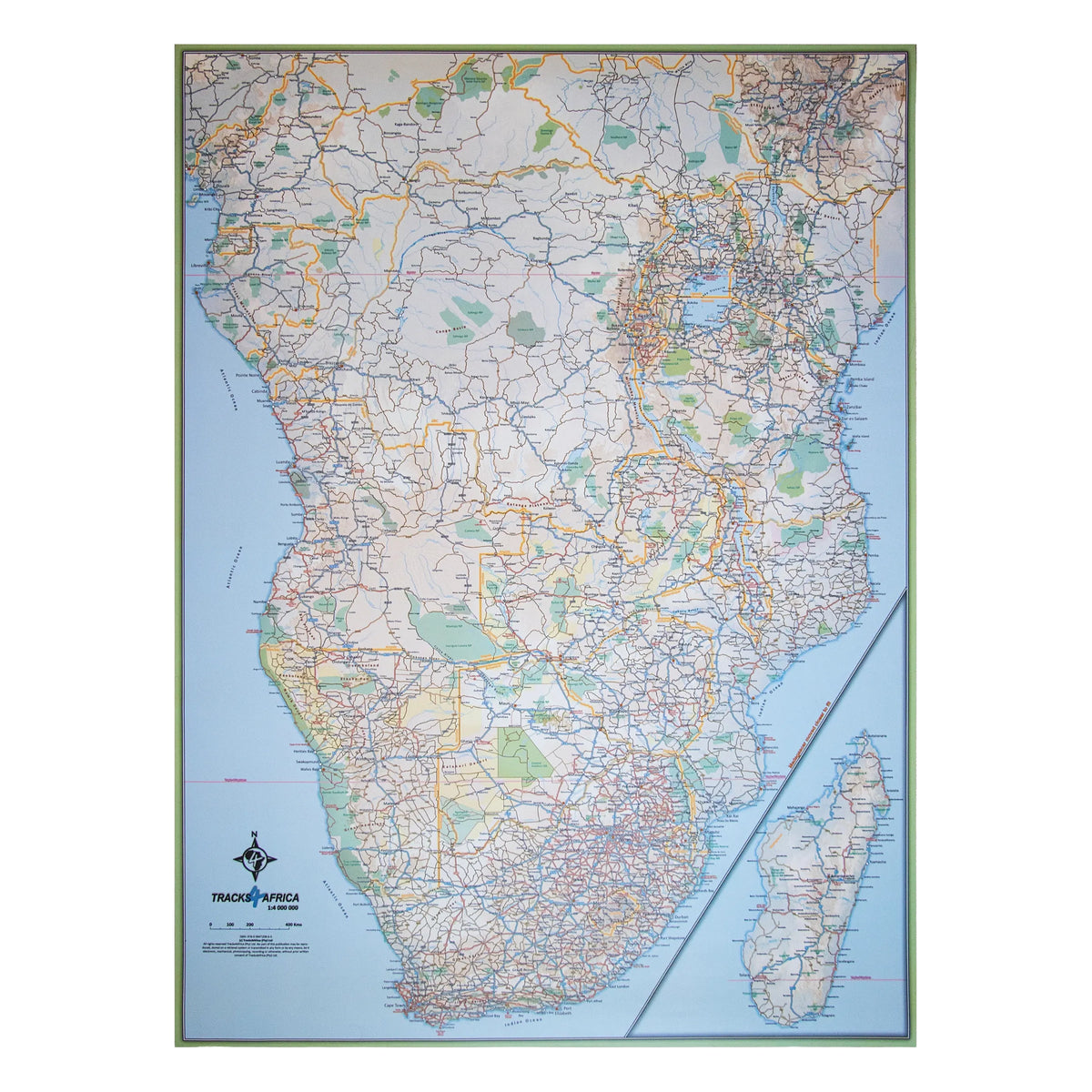 Tracks4Africa Africa Wall Map, Edition 1