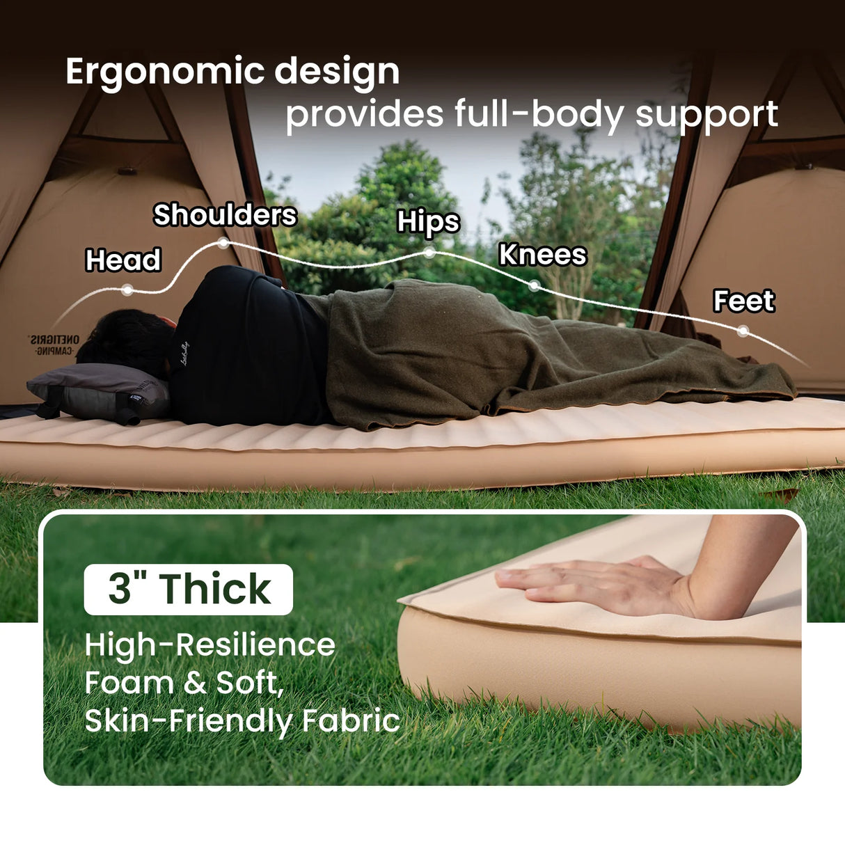 OneTigris Dreamstar Self-Inflating Mattress, R-Value 6.3