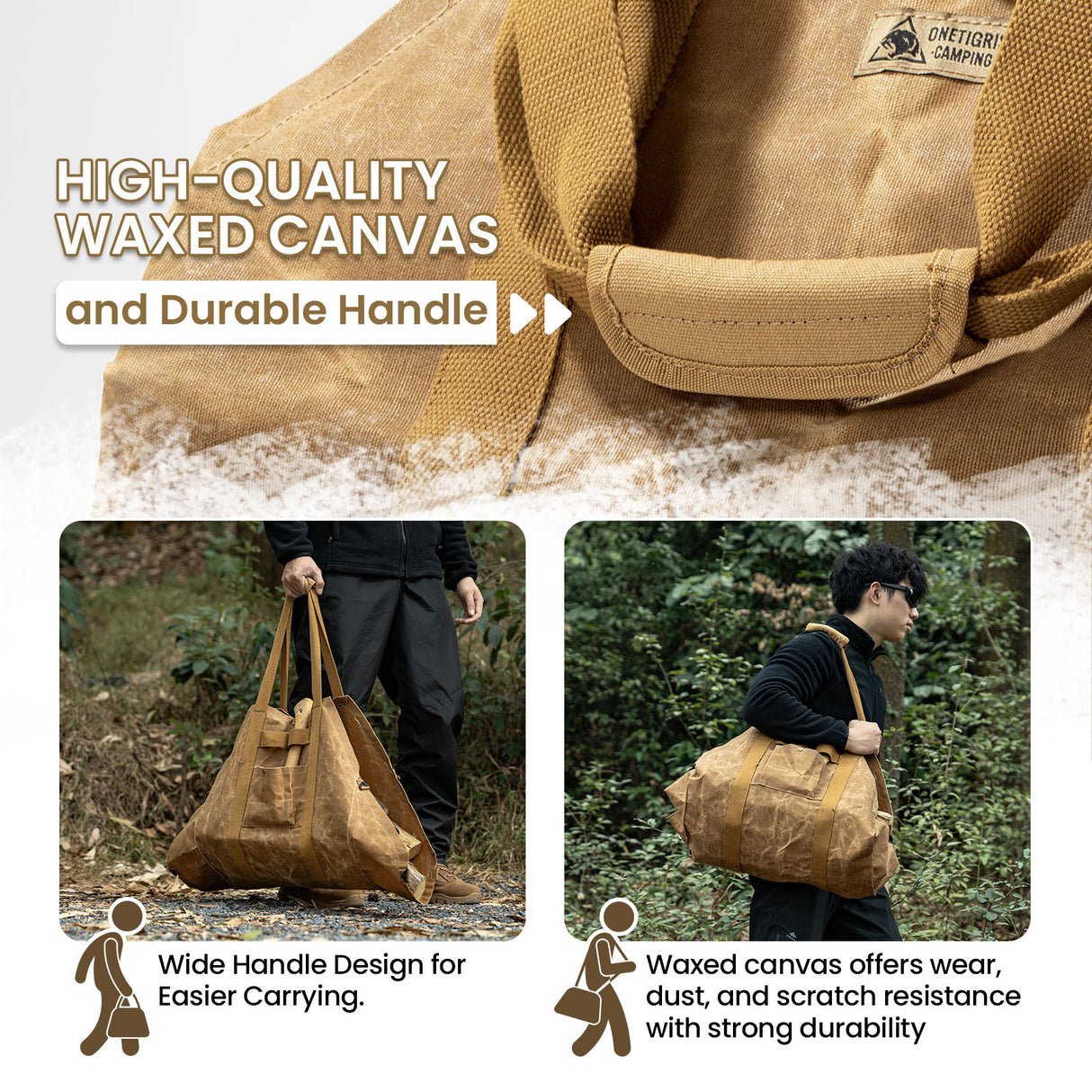 OneTigris Waxed Canvas Log Carrier
