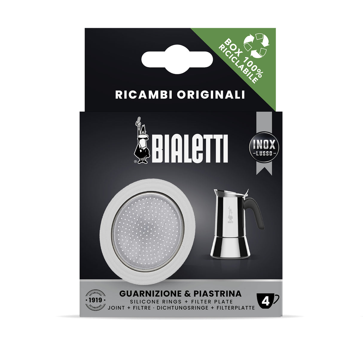 Bialetti Venus Replacement Gasket & Stainless Steel Filter