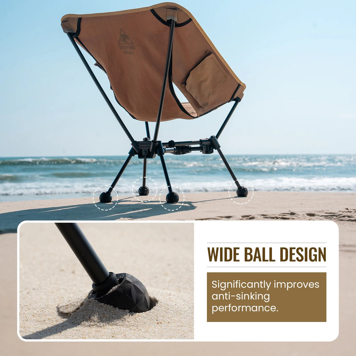 OneTigris Tigerblade Camping Chair Anti-Sink Ball Feet, Set of 4