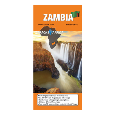 Tracks4Africa Zambia Traveller's Map, Edition 1