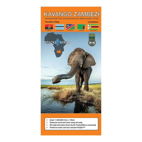 Tracks4Africa Kavango-Zambezi Traveller's Map, Edition 1