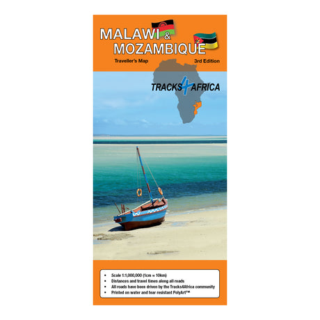 Tracks4Africa Malawi & Mozambique Traveller's Map, Edition 3