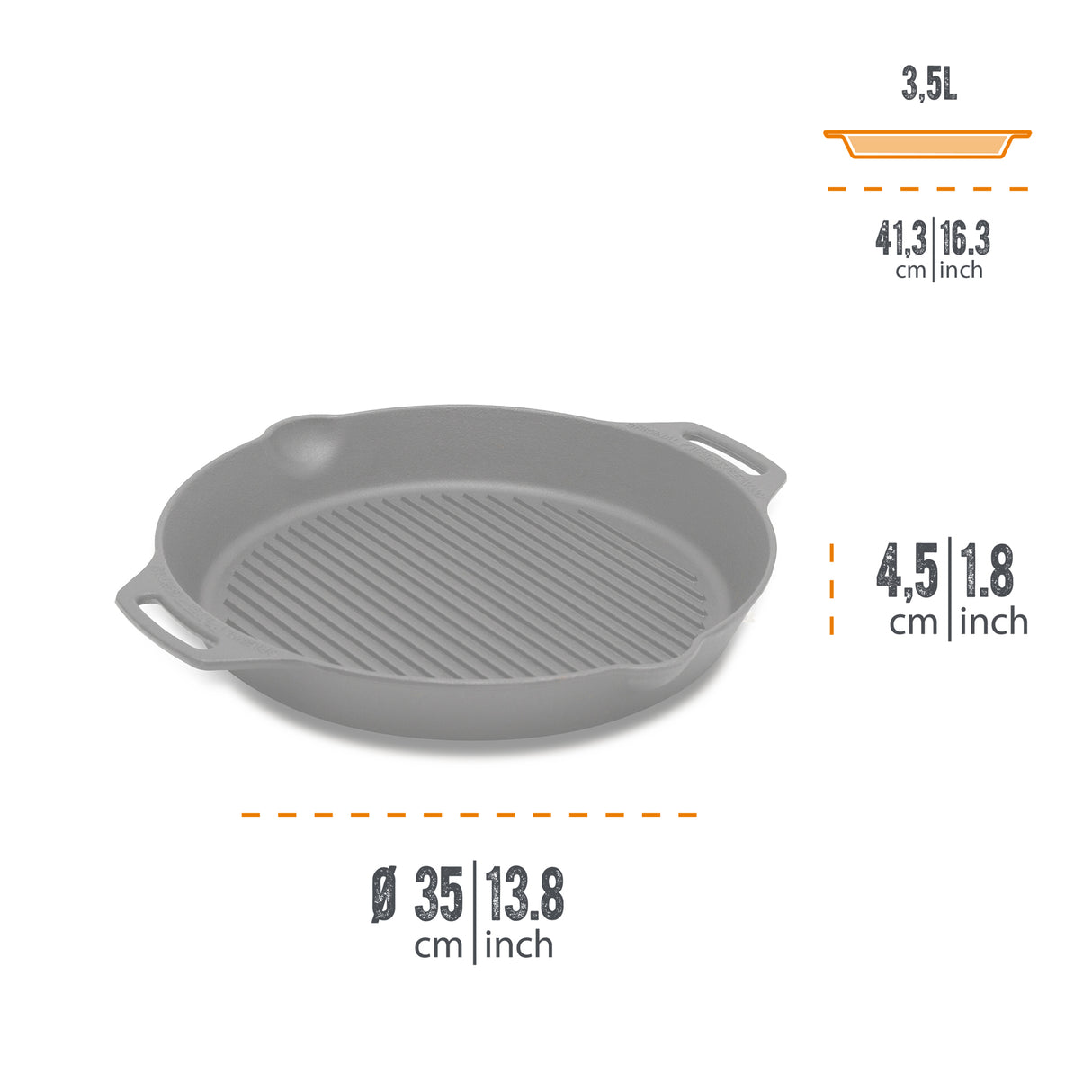 Petromax Two Handled Cast Iron Grill Skillet