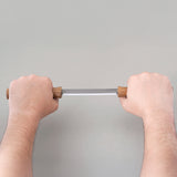 BeaverCraft 3mm Drawknife with Oak Handle in Leather Sheath