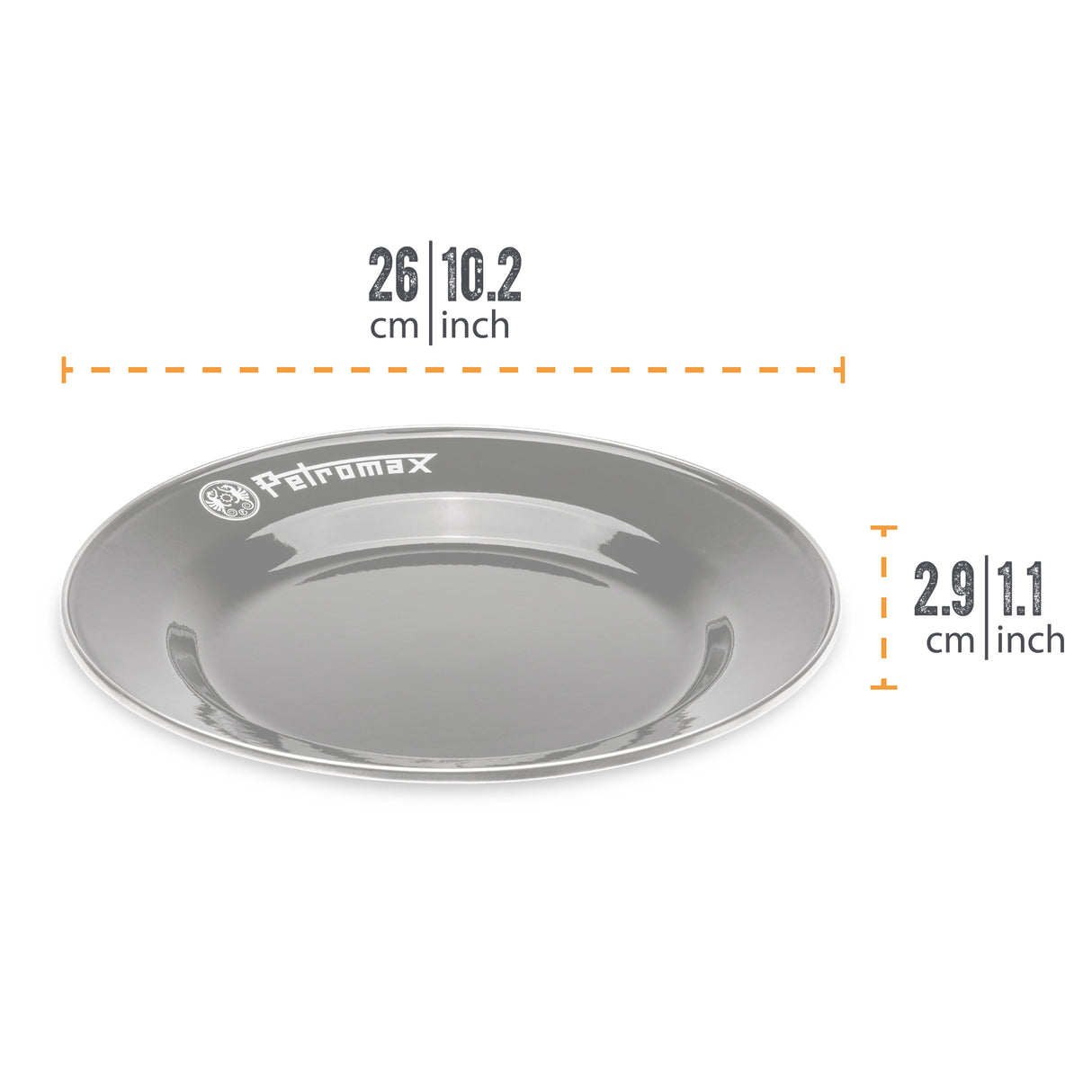 Petromax 26cm Enamel Dinner Plates, Set of 2