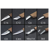 BeaverCraft 10 Piece Deluxe Wood Carving Set in Genuine Leather Tool Roll