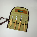 BeaverCraft 6 Piece Professional Spoon Carving Set in Canvas Tool Roll